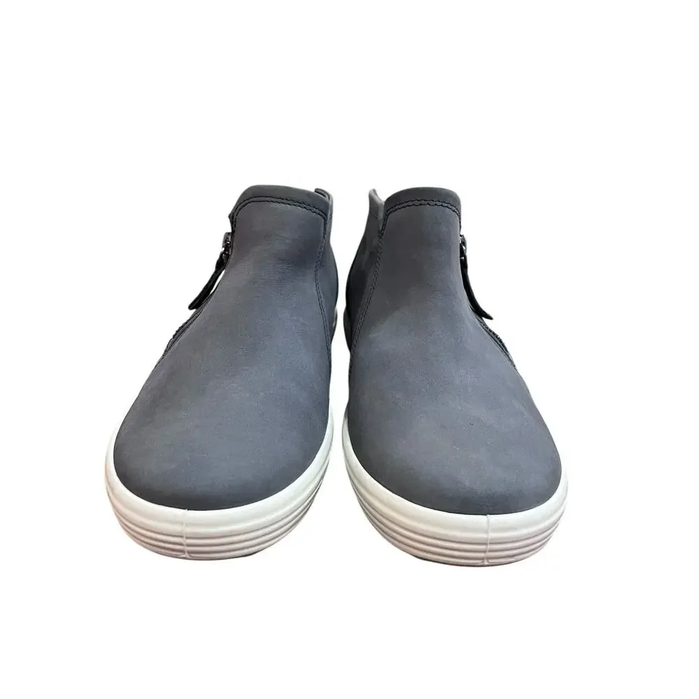 ECCO Women's Soft Nubuck Low Zip Sneaker Booties US Sz 8.5 Gray NWOB - Picture 8 of 13